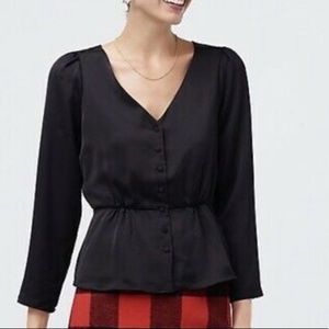 Button Front Peplum Top